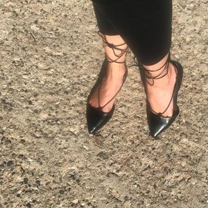 Aldo Genuine Leather Black Ballet Flats